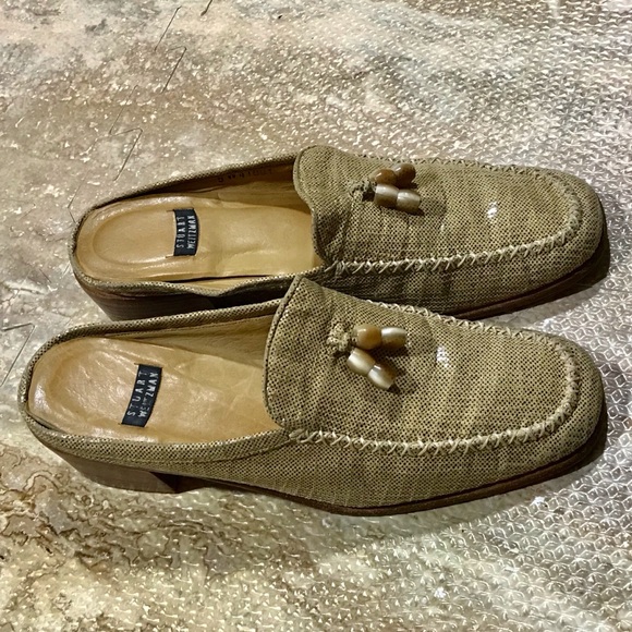 Stuart Weitzman Shiny Tassel Mule Loafers - Picture 3 of 7